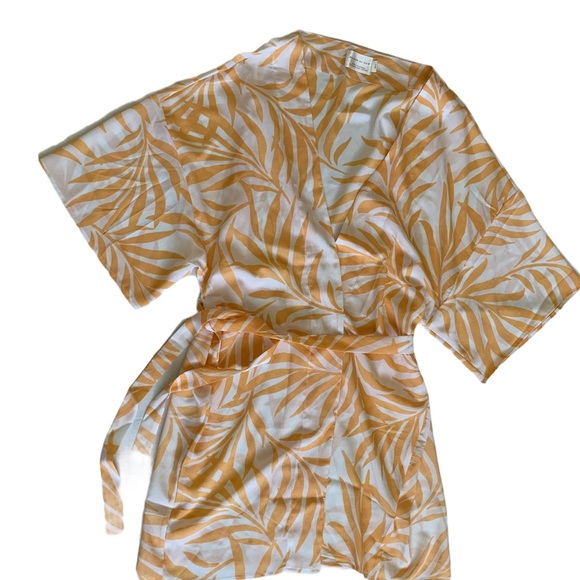 Maison Du Soir M/L Magnolia Kimono Robe Palm Print - Picture 6 of 14